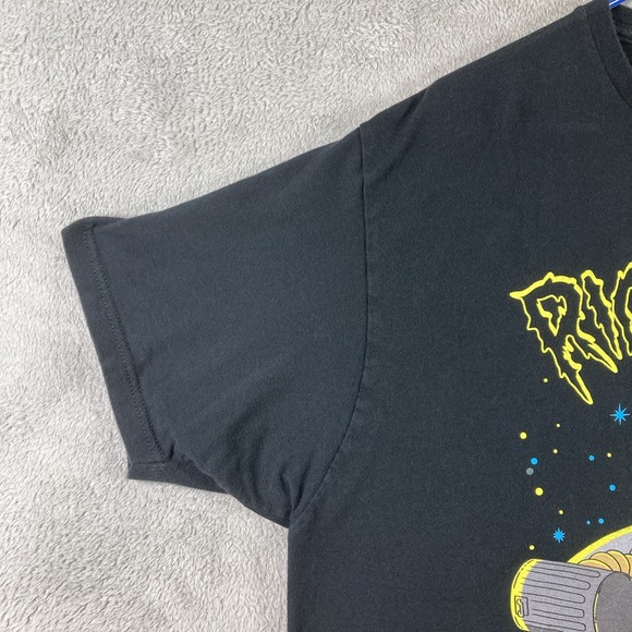 Rick and Morty Shirt Adult XL Black Cartoon Adult Swim Spaceship Graphic Tee - Picture 6 of 12